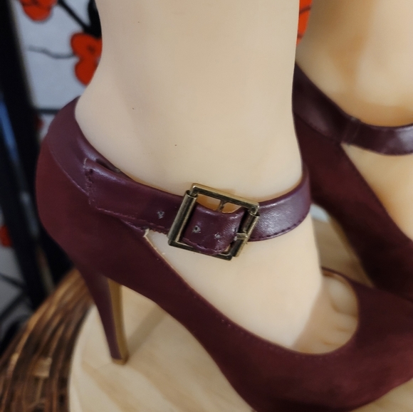 PENNY LOVES KENNY MARY JANE SNKLE STRAP SUEDE LEATHER HEELS/SIZE 7 - Picture 9 of 11